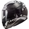 LS2 STREAM EVO HYPE SYAH-BEYAZ-TITANIUM KASK