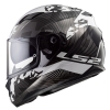 LS2 STREAM EVO HYPE SYAH-BEYAZ-TITANIUM KASK