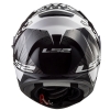 LS2 STREAM EVO HYPE SYAH-BEYAZ-TITANIUM KASK