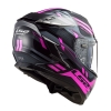 LS2 CHALLENGER SPIN SYAH-TITANIUM-PEMBE KASK
